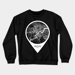 Hangzhou, China City Map - Travel Pin Crewneck Sweatshirt